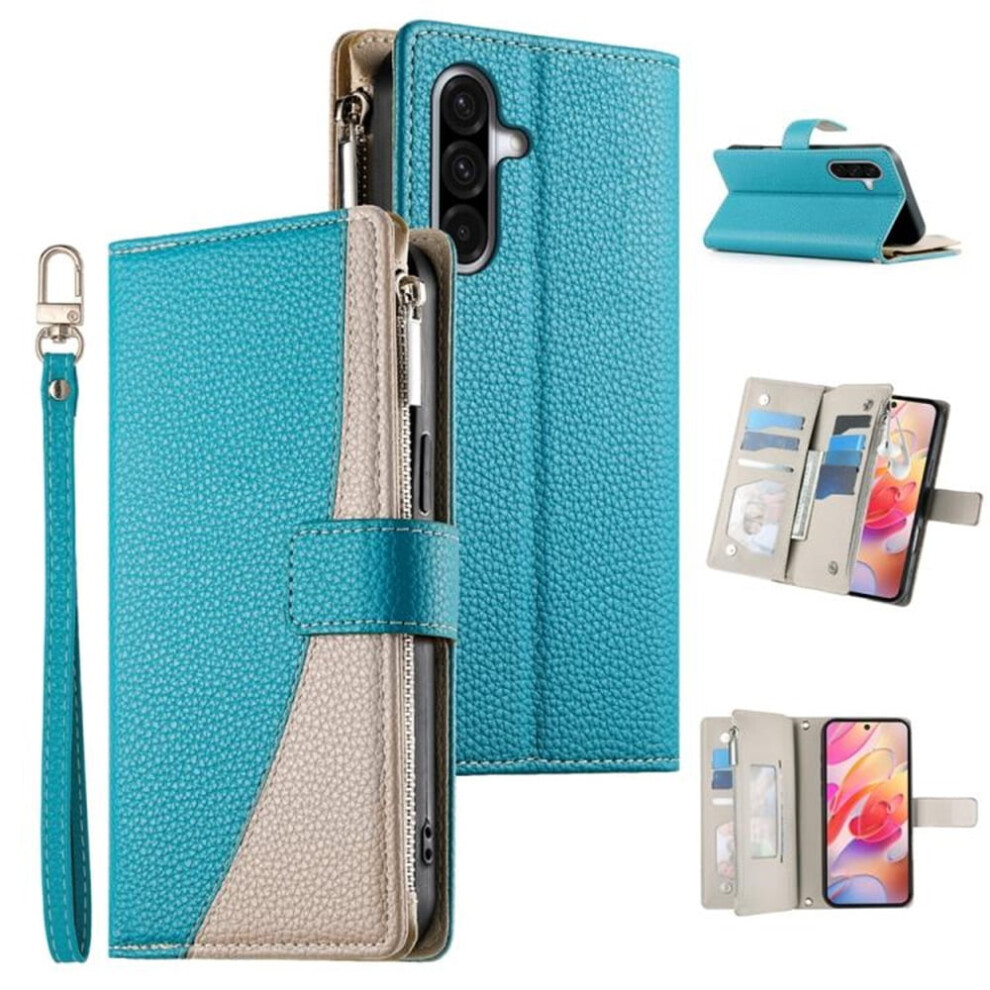 Compatible With Samsung Galaxy A36 5G 6.7" Pu Leather Flip Wallet Case Â Multi-Card Slots, Magnetic Closure, Hanging Rope, Blue 9152228525542