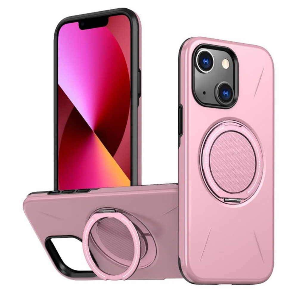 Ultra Slim Iphone 13 Case: Tpu+Pc, Magsafe Compatible, Metal Rotating Holder, Military Shockproof, Pink 9418476687037
