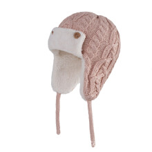 Toddler Kids Infant Winter Hat,Earflap Knit Warm Cap Fleece Lined Beanie for Baby Boys Girls Pink