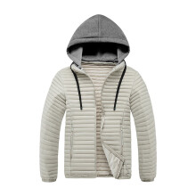 Chaqueta con capucha acolchada de algodón para hombre, color caqui, talla XXXL