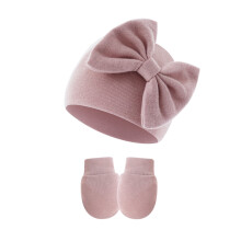 Newborn Baby Girl Hats and Mittens Set Cotton Bow Beanie Preemie Hats Infant Caps for Baby Girls