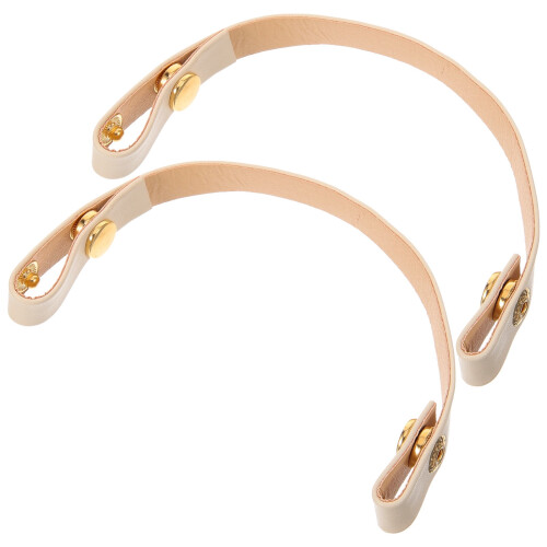 1Pair Snap Button Shoe Straps for High Heels Adjustable Beige PU Bands