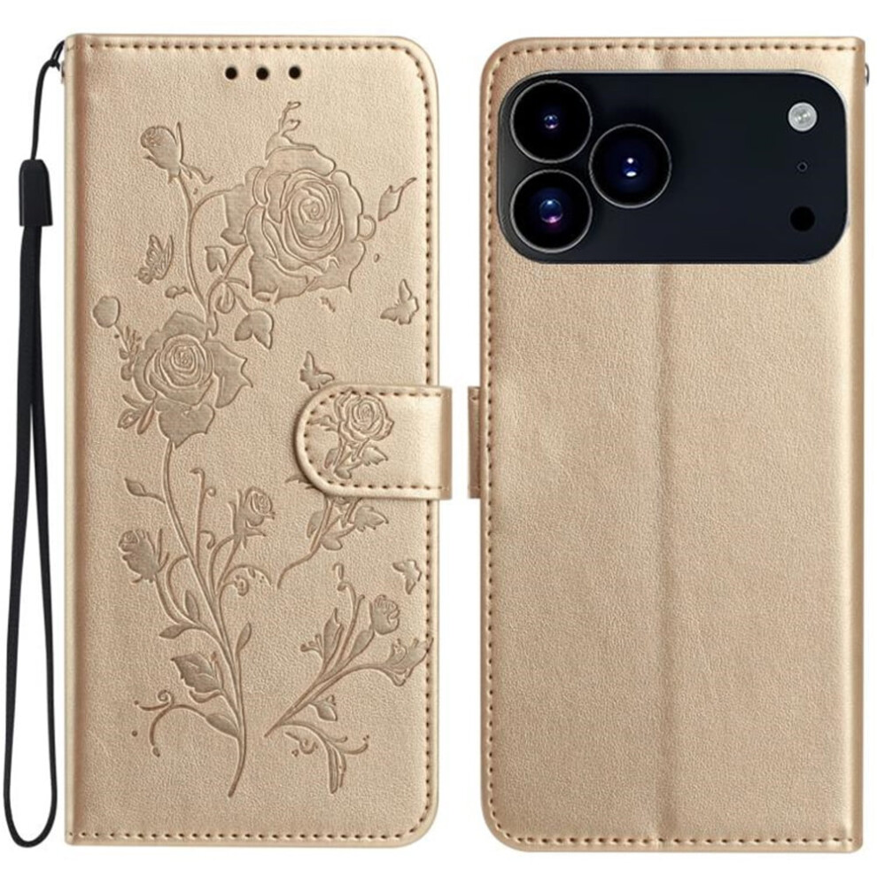 Rose Embossed Pu Leather Wallet Case For Iphone 17 Pro Max 9130661401739