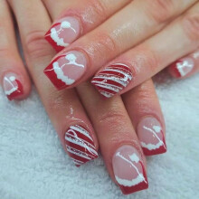 24Pcs Christmas Press-on Nails, Snowflake Design, Short Square Fake Nails with Gel Glue – New Year's Gift, Compatible with Acrylic & Gel