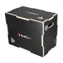 Schwarze Plyometric Box, 50x40x30cm, langlebiges Fitnessgerät