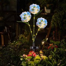 Outdoor Decor Solar Garden Lights Outdoor 3 LED Lights Waterproof Solar Flower Lights Warm Light Solar Decorative Lights For Yard Pathway Patio Decor