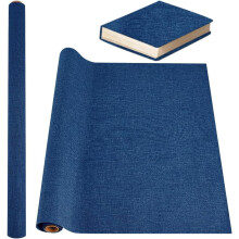 Medium Blue Book Binding Cloth 39.4x16.9", Polyester Fabric with Paper Backing, DIY Book Cover for Binding, Scrapbooking & Crafts