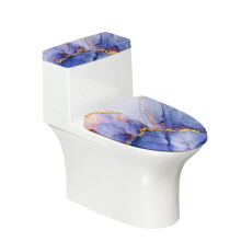 Ensemble de 2 couvercles de toilettes et de réservoir à motif marbre, réglables pour sièges ronds/oblongs/allongés de 15 à 21 pouces, faciles