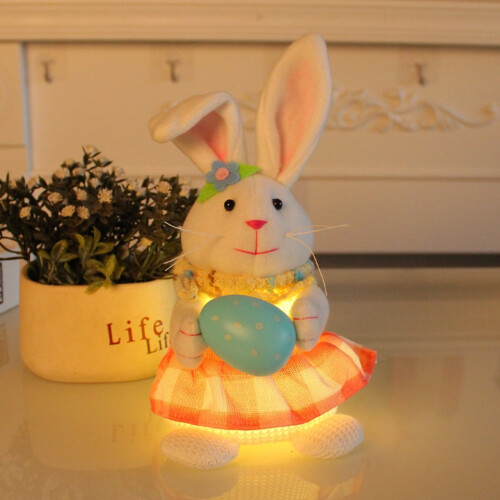 Coelho de pelúcia iluminado para a Páscoa, 1 peça
