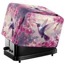 Hummingbird Flowers Print Toaster Cover for 2-Slice, Stain-Resistant & Waterproof Dust Cover (11.4"x7.8"x7.4")