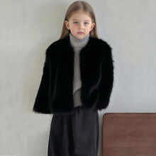 Girls Faux Fur Winter Coat Warm Fleece Lined Casual Jacket Outerwear For 1-12Y