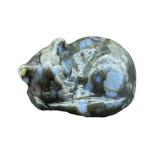 Statue de chat endormi en quartz naturel, 5 cm, chat en opale, décoration de méditation, décoration intérieure Feng Shui, pierre de guérison,