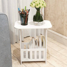Mesa de centro pequeña SDJMA, organizador doméstico pequeño, mesa de almacenamiento para revistas en el dormitorio y el balcón, colección de
