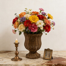 Pikari punottu istutusastia uurnan muoto ruskea 20.5x27cm