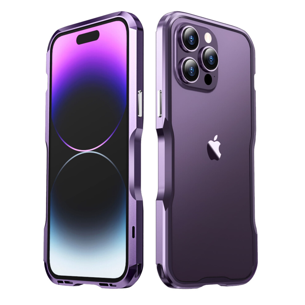Slim Aluminum Bumper Case For Compatible With Iphone 14 Pro Max (6.7", 2022), Shockproof Purple 9170372135035