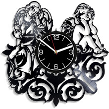 Angels Vinyl Record Wall Clock – 12" Modern Angels Gift for Her, Compatible with Home Decoration