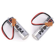 2pcs New ER17500V 3.6V PLC Battery Compatible with Toshiba ER17500V Digital Control Battery with Brown Plug