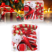 16-Piece Christmas Tree Ornament Set – Wall Hangs & Plastic Baubles, Compatible with All Xmas Trees