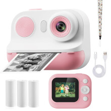 Kids Instant Print Camera Pink 1080p Video