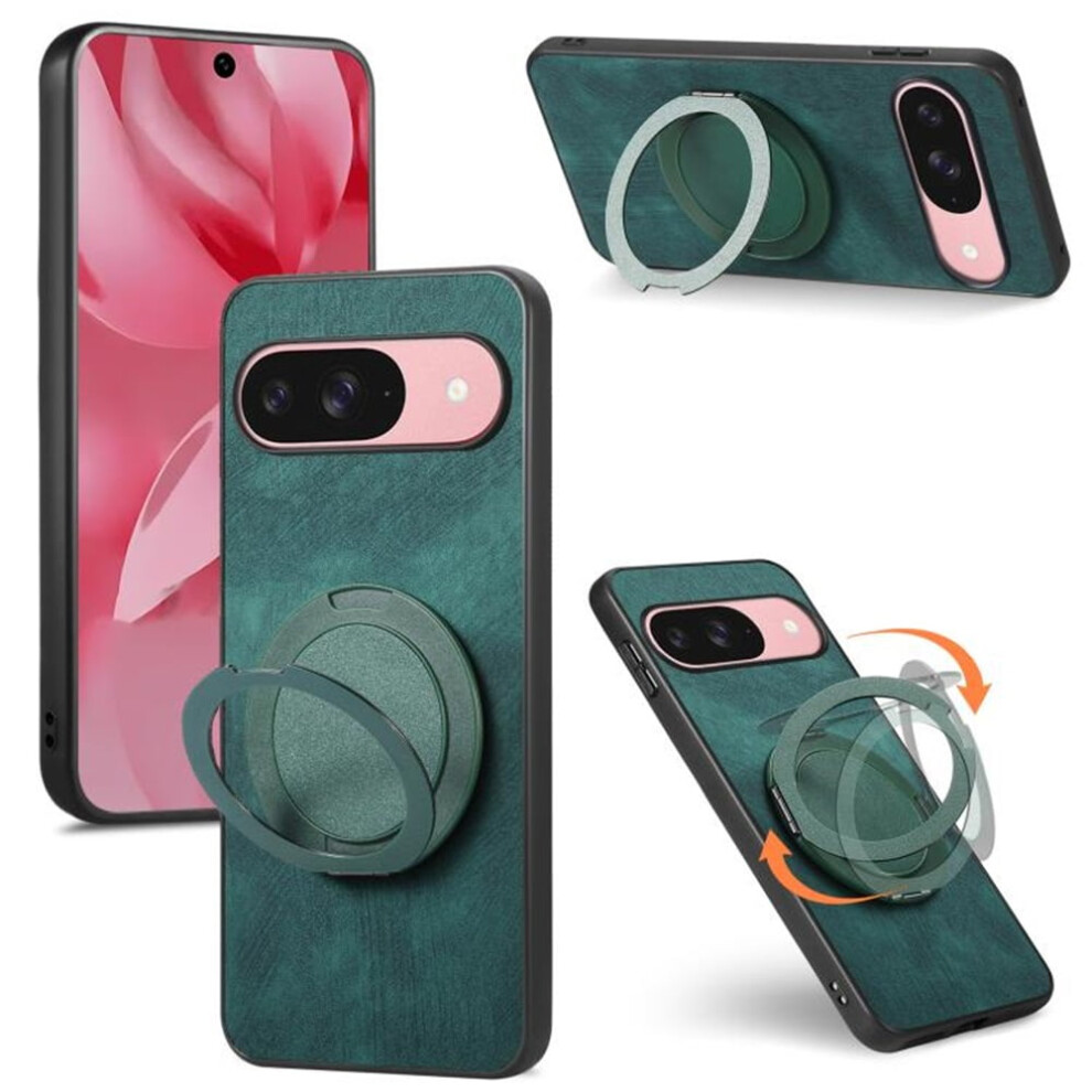 Google Pixel 9 And 9 Pro Retro Leather Rotating Stand Case 937196947652