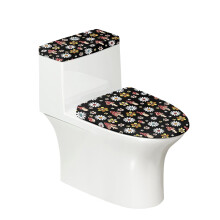 Toiletpothoes van elastische stof met bloemen- en paddenstoelenprint