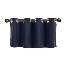 Thermal Blackout Kitchen Curtains - Light Blocking Grommet Top Window Panels (1429 Inch, Navy)