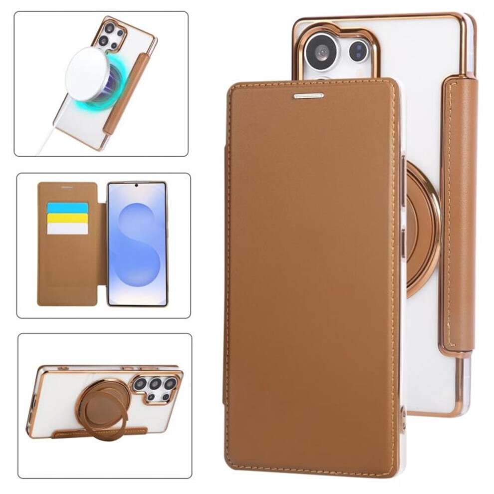 Samsung Galaxy S24 Ultra 5G Wallet Cover Brown 9180435689283