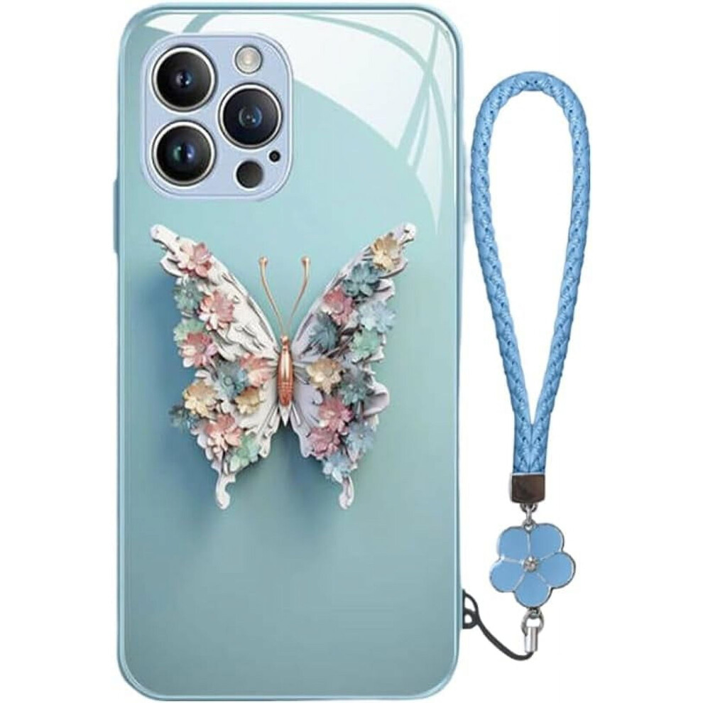 Butterfly Case For Iphone 14 Plus Tempered Glass With Blue 937196949786