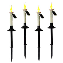 4 stuks vlamloze LED-kaarsen op zonne-energie voor Halloween, Kerstmis, terras en tuin - geschikt voor buitendecoratie