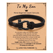 Pulsera trenzada para hijo, regalo de mamá y papá.