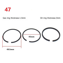 3 anillos de pistón para compresor de aire, piezas neumáticas para cilindros de 42/47/48/51/52/65 mm