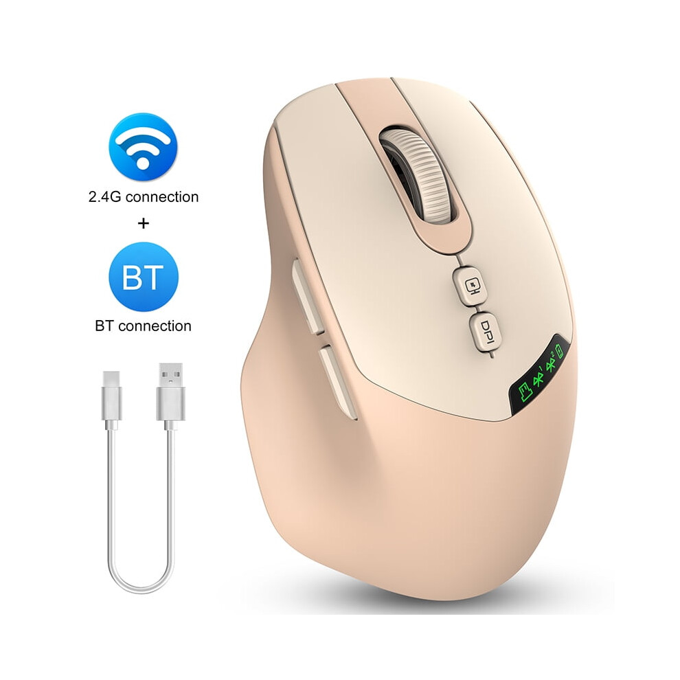 Noiseless Dual Mode Wireless Mouse Bluetooth 2.4G, Silent Click, Dpi Adjustable, 500Ma Battery, Display For Pc Laptop Mac 9165521639151
