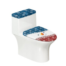 Ensemble de 2 housses de siège de toilette motif bonhomme de neige, bord élastique, pour hôtel et maison. Housse de siège de toilette souple.