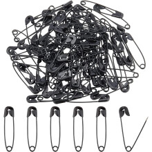 100PCS 1" Black Safety Pins Colored Safety Pins Bulk Sewing Pins for DIY Craft Making and Clothing Knitting Stitch Marker