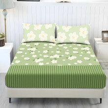 Twin XL Bed Sheet Set Soft Breathable 3-Piece Green Floral