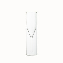 Verre à champagne transparent à double paroi avec effet de coupe intérieure flottante – élégant verre à vin rouge et à cocktails pour les