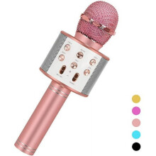 Microfone de karaokê sem fio Bluetooth para crianças de 4 a 15 anos, roxo – Brinquedo divertido e presente de aniversário, compatível com