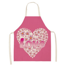 Grembiule da donna in lino con tasche, taglie forti, stampa per la famiglia, la cucina e San Valentino, compatibile con l'uso da parte di un genitore
