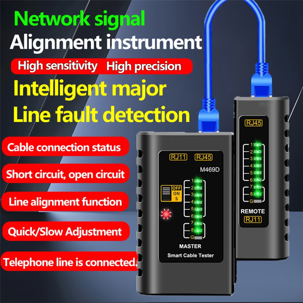 Multifunction Wire Tracer & Network Cable Tester, Rj45/Rj11 Line Finder For Continuity Testing, Ethernet/Lan/Telephone Diagnosis Tool 6963311542659