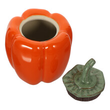Pumpkin Shape Ceramic Container For Candy Beans Tea Storage