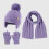 Conjunto de inverno infantil em tricô: gorro, cachecol e luvas. 4
