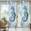 Cortinas externas com ilhós e estampa de cavalo-marinho, impermeáveis, 137 x 213 cm (54 x 84 polegadas) 6