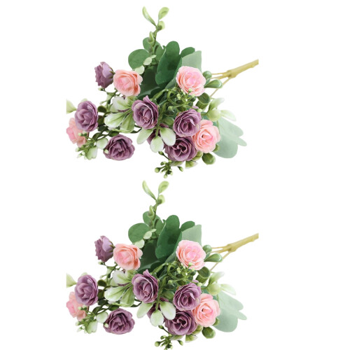 Buchet de trandafiri artificiali violet, 30 cm, 15 capete 1