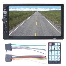 Multimedia autoradio met FM-radiotuner en stuurwielbediening, 7-inch HD-scherm, MirrorLink-functionaliteit, draadloze CarPlay en Android Auto.