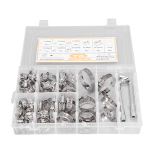 Assortiment de colliers de serrage en acier inoxydable 304 de qualité supérieure, ensemble de colliers à vis sans fin de tailles multiples,