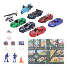 Reibungsbetriebene Fahrzeuge mit Rückziehmechanismus und Soundfunktion, Druckgussfahrzeuge mit Lernfunktion, Rennsimulation, Verkehrsschilder,