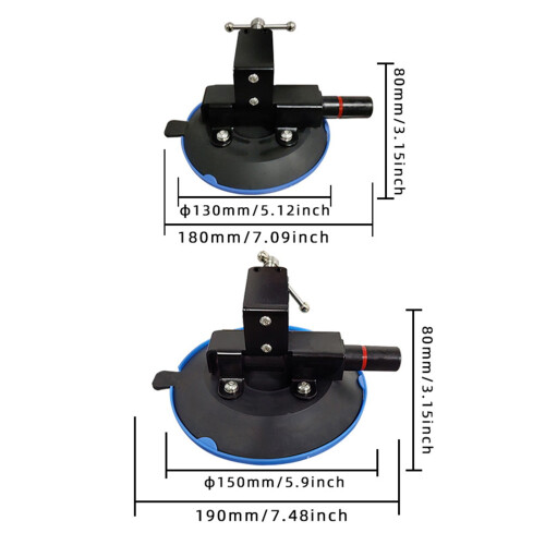 Support de drapeau en aluminium avec fixation par ventouse et réglable 1