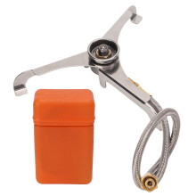Windproof Backpacking Stove High Power Output Foldable Flame Adjustment Piezo Ignition Lightweight Alloy Stainless Steel Durable Material Fuel