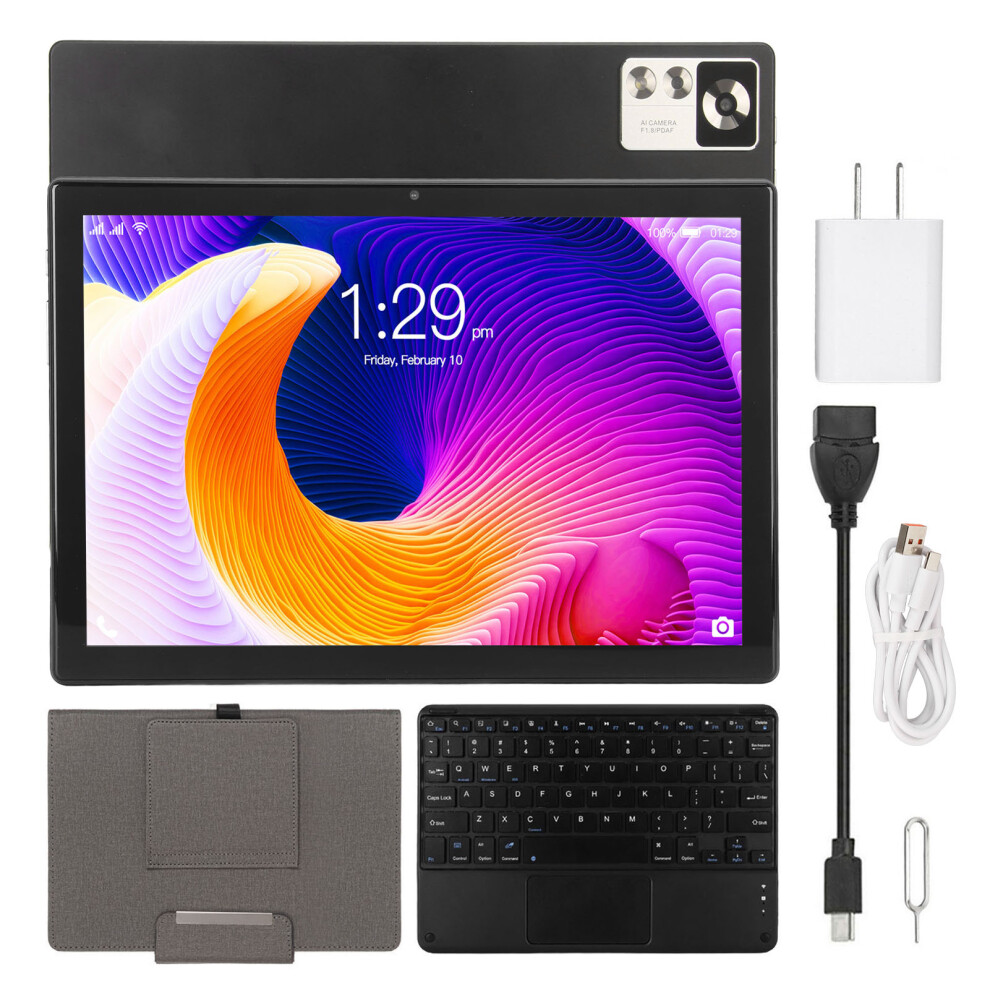 Android14 10.1Inch Tablet With Keyboard And Case, Dual Sim4g Lte Wifi6support Octa Core Cpu Dual Camera And Long Battery Life 9551475345598