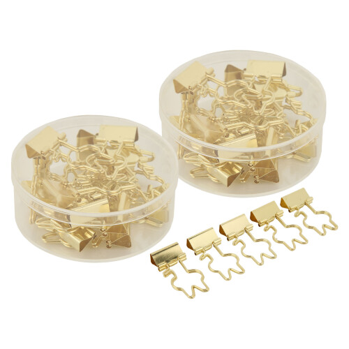 Office Clips Paper Binder Clips Rust Resistant Coating Mini Binder Clips Cute Rabbit Handle Strong Clamping Force Includes Storage Box Metal Spring